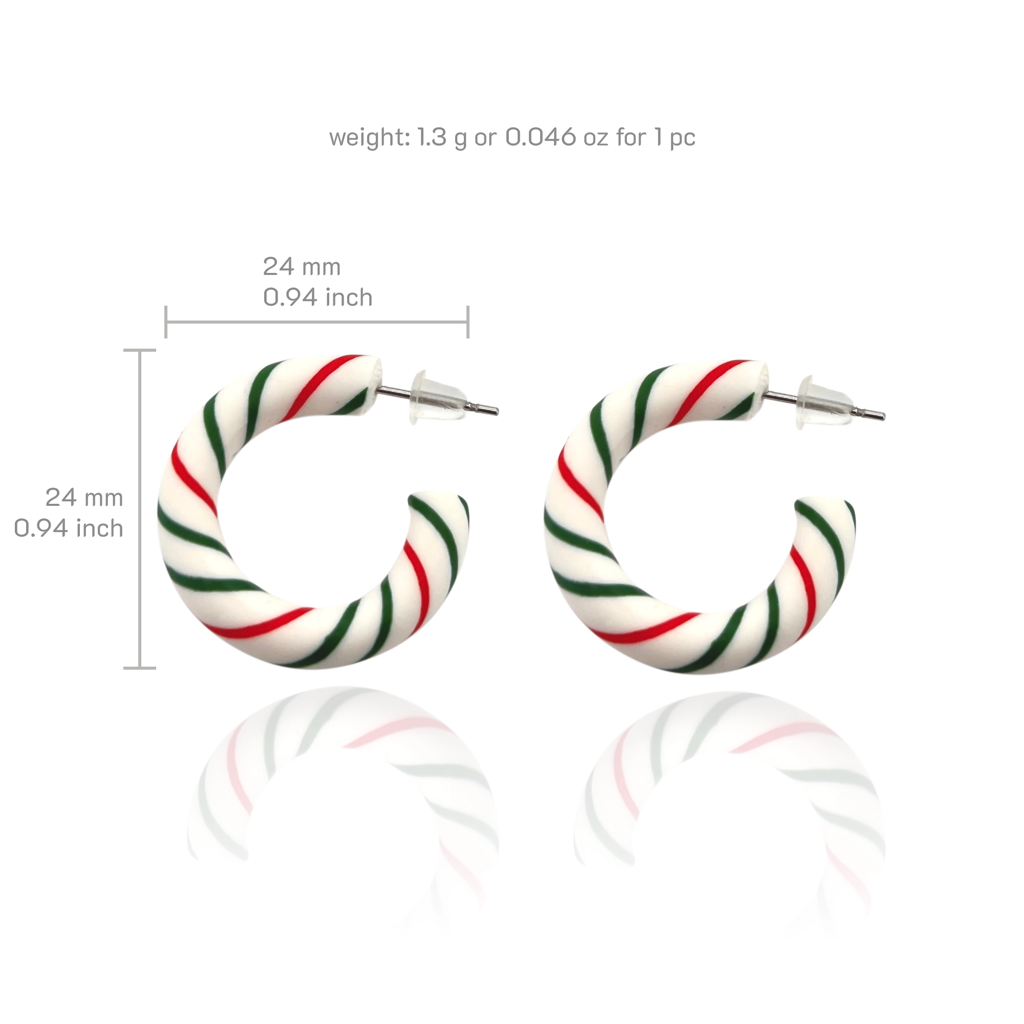 Candy cane 2025 hoop earrings